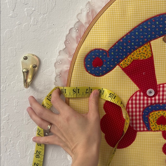 Vintage Style Patchwork Embroidered Hoops Primary Colors Horse Bear Decor - Picture 8 of 10